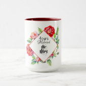 美しい40周年結婚記念日のルビーレッドローズ マグカップ (中央)