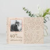 美しい40周年記念の写真招待状 招待状 (スタンド正面)