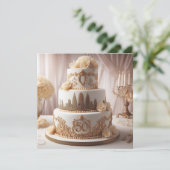 美しい50周年結婚記念日ケーキ 招待状 (スタンド正面)