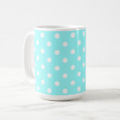 美しい50'sグリーン 白いドット コーヒーマグカップ (正面左)
