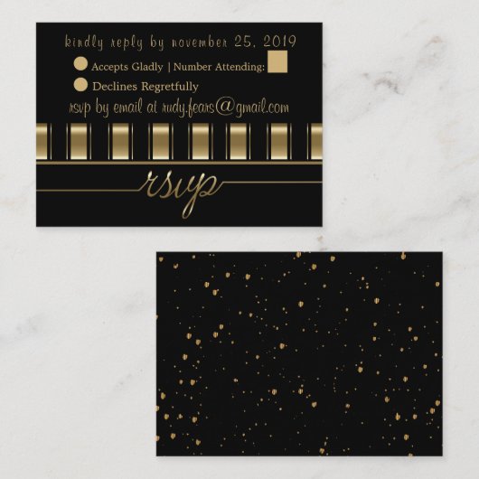 美しい50thゴールデンアニバーサリーRSVP 2 エンクロージャーカード (正面/裏面)