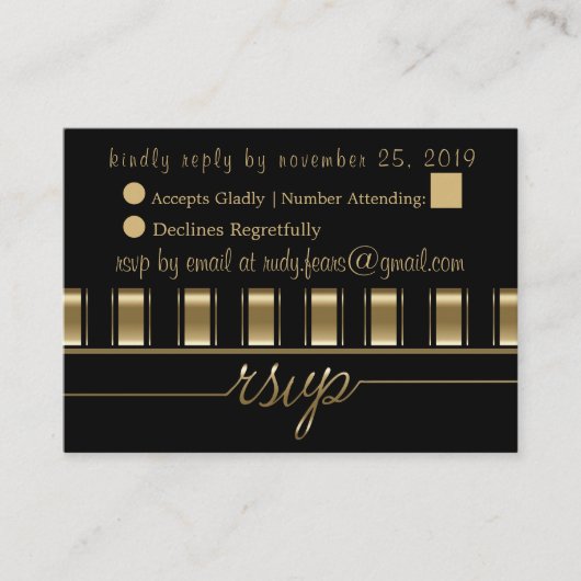 美しい50thゴールデンアニバーサリーRSVP 2 エンクロージャーカード (正面)
