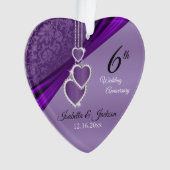 美しい6アメジスト結婚の記念日デザイン オーナメント (正面)