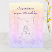 美しい60番目の誕生日デザイン カード (黄色い花)