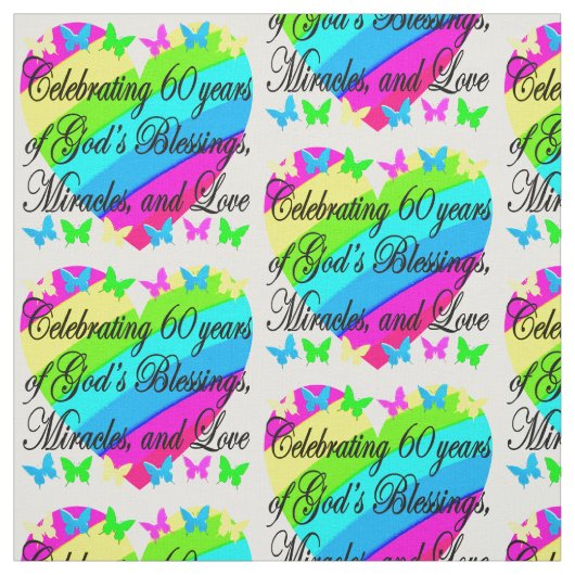 美しい60誕生日神を愛する布 ファブリック (見本)