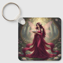 美しい7月ルビーフェアリー キーホルダー