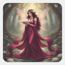 美しい7月ルビーフェアリー スクエアシール