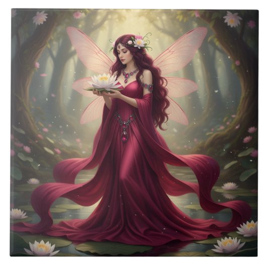 美しい7月ルビーフェアリー タイル (正面)