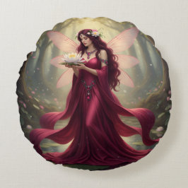 美しい7月ルビーフェアリー ラウンドクッション