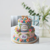 美しい75番目のお誕生日ケーキ カード (スタンド正面)