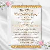 美しい80歳の誕生日パーティー招待状（写真付き） 招待状