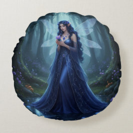 美しい9月のサファイアフェアリー ラウンドクッション