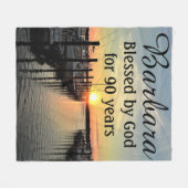 美しい90誕生日パーソナライズされた毛布 フリースブランケット (正面(横))