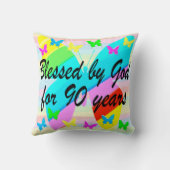 美しい90誕生日神の恵み枕 クッション (裏面)
