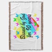 美しい90thクリスチャン誕生日祈りの言葉デザイン スローブランケット (正面縦)