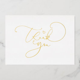 美しい かわいい 筆記体 ありがとう 箔招待状