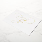 美しい かわいい 筆記体 ありがとう 箔招待状 (回転した状態)