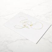 美しい かわいい 筆記体 カリグラフィー ありがとう 箔招待状 (回転した状態)