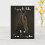 「美しい」の馬の娘の挨拶状 カード (黄色い花)