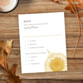 美しい+ひまわりエレガント秋の結婚式返信 出欠カード