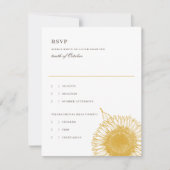 美しい+ひまわりエレガント秋の結婚式返信 出欠カード (正面)