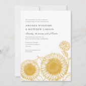 美しい+ひまわりエレガント秋の結婚式 招待状 (正面)