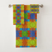美しい アフリカの虹 チェック柄プリント バスタオルセット (インサイチュ)
