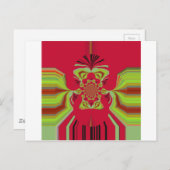 美しい アフリカの 赤と黄色の モチーフ パターン ポストカード (正面/裏面)