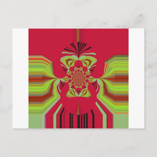 美しい アフリカの 赤と黄色の モチーフ パターン ポストカード (正面)