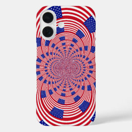 美しい アメリカ合衆国国旗の万華鏡デザイン iPhone 16ケース