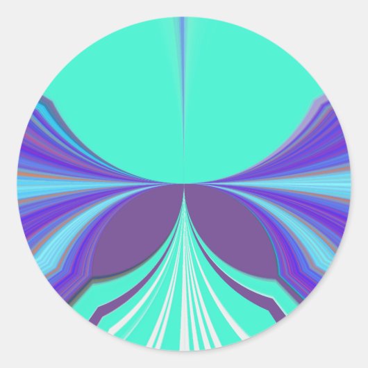 美しい アメージングな パープル サイアン モチーフ パターン デザイン ラウンドシール (正面)