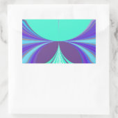 美しい アメージングな パープル サイアン モチーフ パターン デザイン 長方形シール (バッグ)