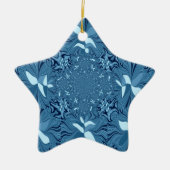 美しい アメージング イリデセント ブルー カラフルな万花鏡アート セラミックオーナメント (正面)