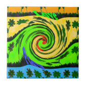 美しい アメージング ウェーブ サマー ウェーブ フローラル カラー タイル (正面)