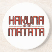 美しい アメージング エンボス加工 レッド ハクナマタタ テキスト コースター (正面)