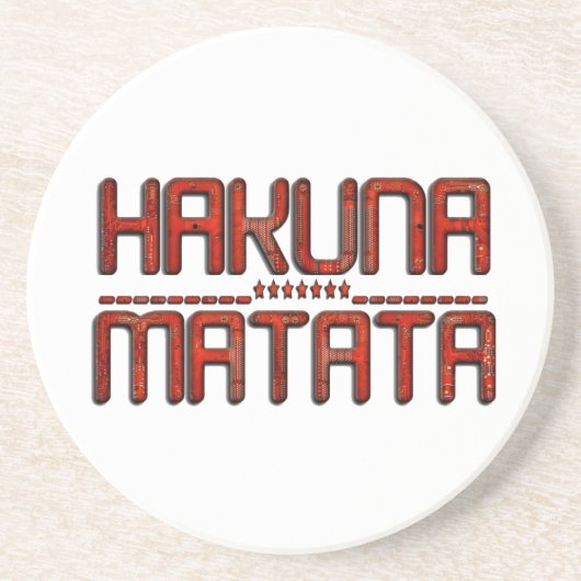 美しい アメージング エンボス加工 レッド ハクナマタタ テキスト コースター (正面)