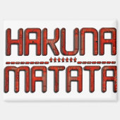 美しい アメージング エンボス加工 レッド ハクナマタタ テキスト マグネット (正面)