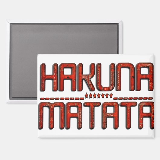 美しい アメージング エンボス加工 レッド ハクナマタタ テキスト マグネット (正面/裏面)