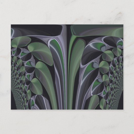 美しい アメージング グリーン オーロラ テクスチャ アート デザイン ポストカード (正面)