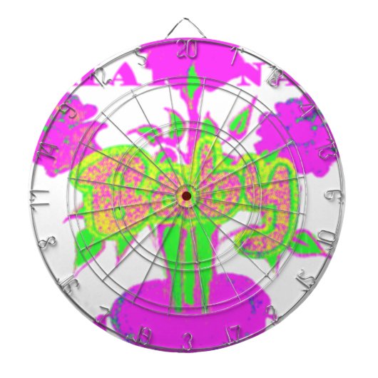 美しい アメージング ベイビーピンク インスピレーション フラワーズ ダーツボード (正面)