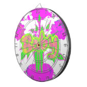 美しい アメージング ベイビーピンク インスピレーション フラワーズ ダーツボード (正面右)