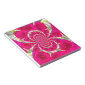 美しい アメージング 赤いバラのカレイドスコープ パターン ノートパッド (アングル)