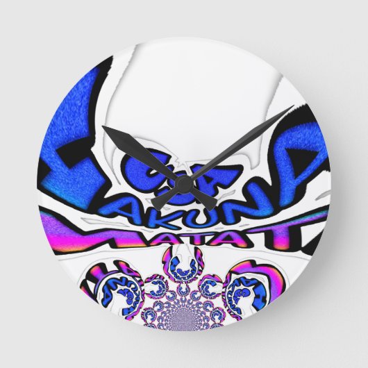 美しい アメージング USA ファン テキスト アート パターン デザイン ラウンド壁時計 (正面)