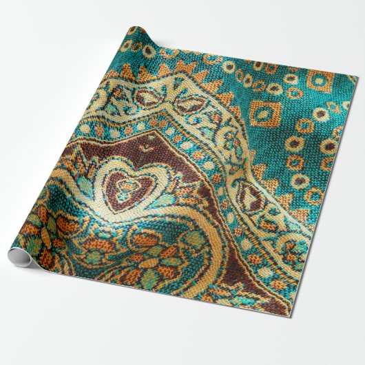 美しい,アラブ,アラビア語,アラビア語,アラビア風の織物 ラッピングペーパー (アンロールド)