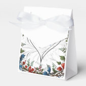 美しい、エレガントで遊び心のあるウェディングテーマの装飾 フェイバーボックス (正面サイド)