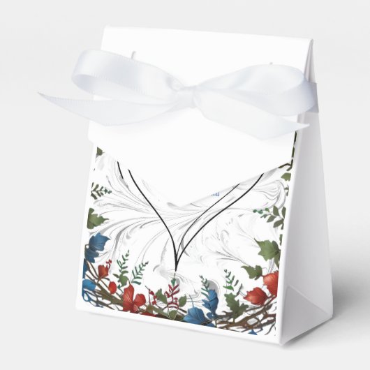 美しい、エレガントで遊び心のあるウェディングテーマの装飾 フェイバーボックス (正面サイド)