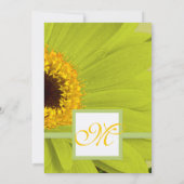 美しい エレガントな ゲルバー デイジー ウェディング 招待状 (裏面)