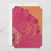 美しい エレガントな ゲルバー デイジー ウェディング 招待状 (裏面)