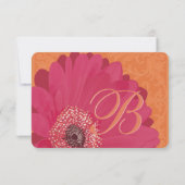 美しい エレガントな ゲルバー デイジー ウェディング 招待状 (裏面)