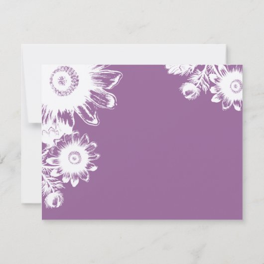 美しい エレガントな ヴィンテージ 紫の 花柄 サンキューカード (裏面)